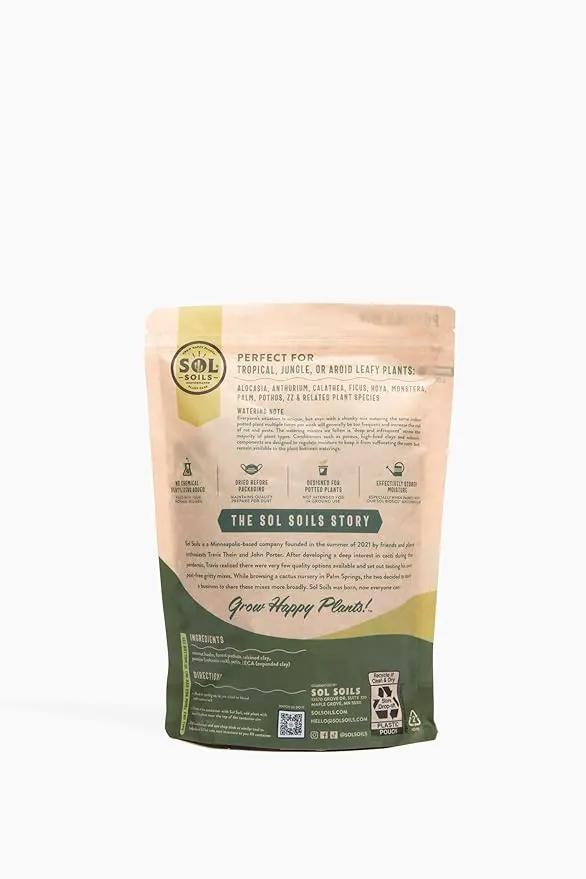 Sol Soils Chunky Houseplant Mix - Fast Draining Soil for Indoor Plants with Coco Coir Chips, Perlite, & Pumice, 1 Gallon by GreenHaven Gardens