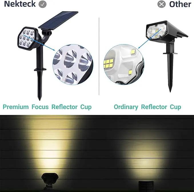Nekteck Solar Lights Outdoor,10 LED Landscape Spotlights Powered Wall Lights 2-in-1 Wireless Adjustable Security Decoration Lighting for Yard Garden Walkway Porch Pool Driveway (6 Pack, Warm White) by GreenHaven Gardens