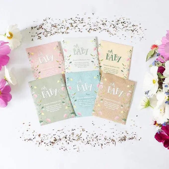 BENTLEY SEED CO. Oh Baby Seed Packets|Girl or Boy Baby Shower Favors for Guests | 25 Wildflower Seed Packets | Pre-Filled | Bouquet Wildflower Mix | Non-GMO Seeds | Gender Neutral | Eco-Friendly Gift by GreenHaven Gardens