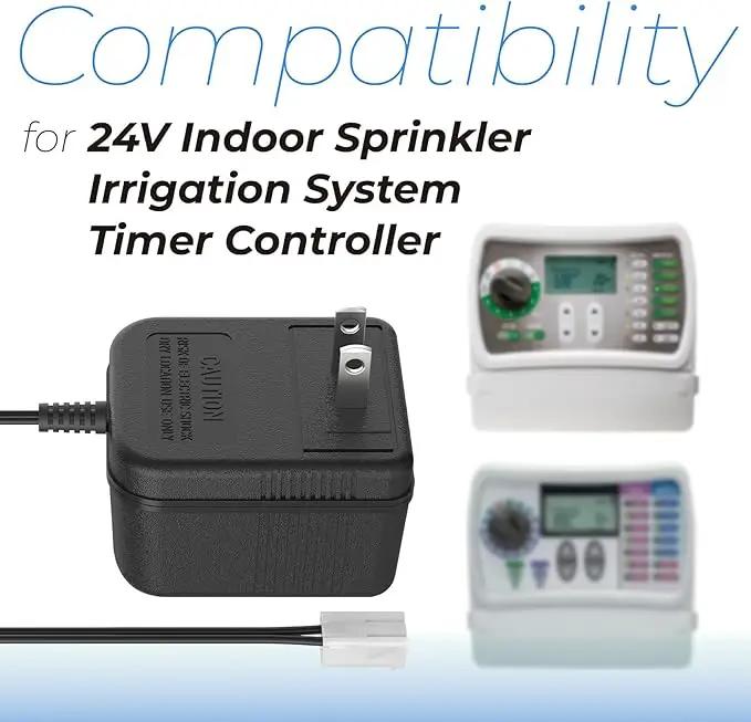 ANTOBLE Sprinkler System Power Supply Transformer 24V 300mA Irrigation Timers System Power Cord Replacement Part AC Adapter Charger Indoor Sprinkler Controller Irrigation System Accessories by GreenHaven Gardens