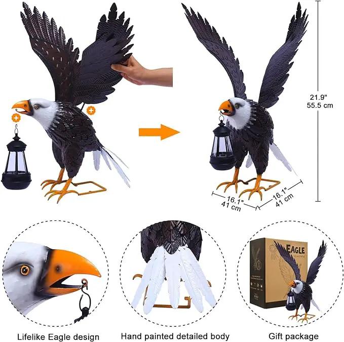 Nacome Metal Bald Eagle Large Outdoor Statues,Yard Decorations Outdoor Garden Sculptures & Statues，Garden Gifts by GreenHaven Gardens