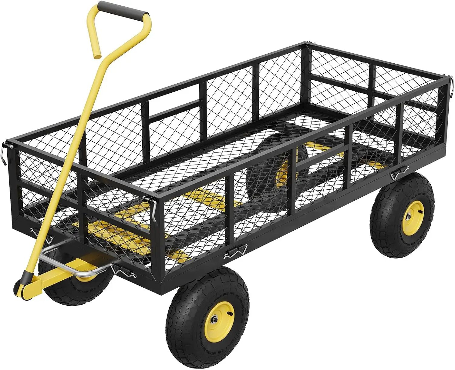 900 LBS Garden Dump Cart with Removable Sidewalls, Heavy Duty Steel Dump Wagon with 180° Swivel Handle & 10-inch Tires, Yard Cart Utility Wheelbarrow for Backyard Farm by GreenHaven Gardens