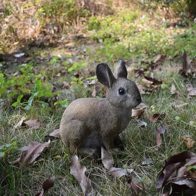 Rabbit Resin Animal Garden Statue Outdoor and Garden Decor Patio Yard (Rabbit 8.5 inch) by GreenHaven Gardens