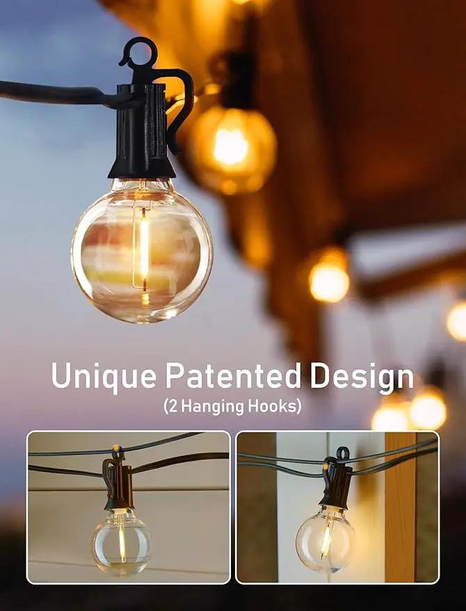 Brightown Led String Lights Outdoor 100Ft Waterproof G40 Patio Lights with 104(4 Spare) Led Shatterproof Bulbs, Led Globe Hanging Lights for Porch Bistro Balcony Backyard Decor, E12 Socket, 2200K by GreenHaven Gardens