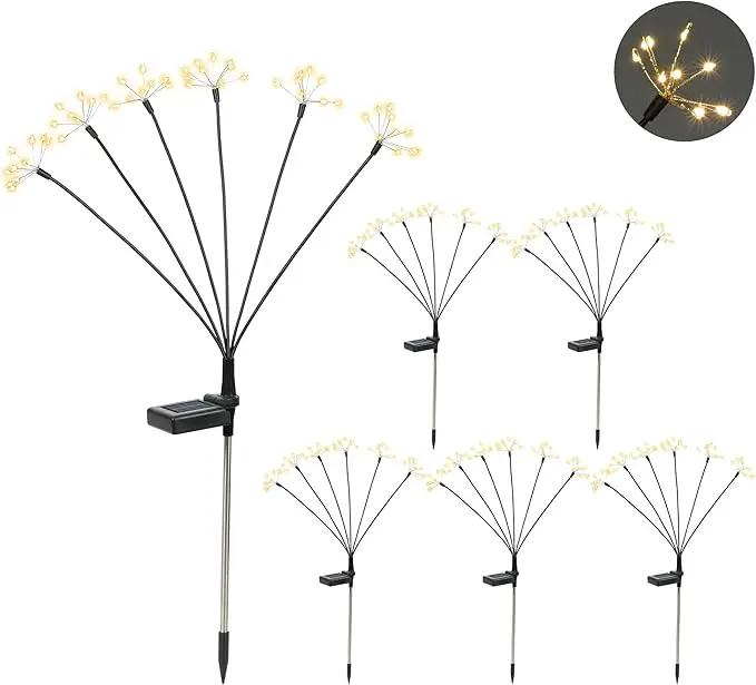Solar Garden Decor Lights Outdoor, Solar Powered Lights Waterproof for Yard Patio Porch Flowerbed, Fairy Gardening Supplies Gifts Firwork(6 Pack Warm White) by GreenHaven Gardens