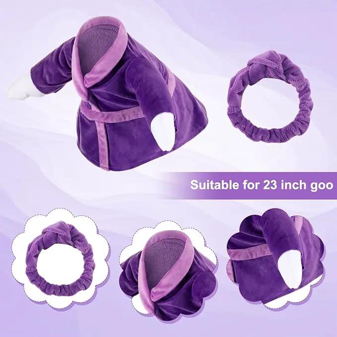 Christmas Lady Goose Outfit Bathrobe Porch Clothes for 23'' Cement Goose Outdoor Garden Yard Patio Statue Halloween Costume Decoration(Purple) by GreenHaven Gardens