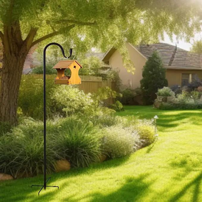 TIEBOLA Shepherd Hooks 2 Pack - 48 Inches High 1/2 Inch Thick Adjustable Rust Resistant Shepards Hooks with 5 Prong Base for Hanger Holder, Wedding Decor, Lanterns, Flower Basket, Bird Feeder. by GreenHaven Gardens
