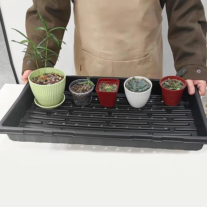 18Pcs 1020 Nursery Trays 10×20 Seedling Tray with Water Drainage Holes for Seeds Germination and Nursery 2.55" Deep (with Holes) by GreenHaven Gardens
