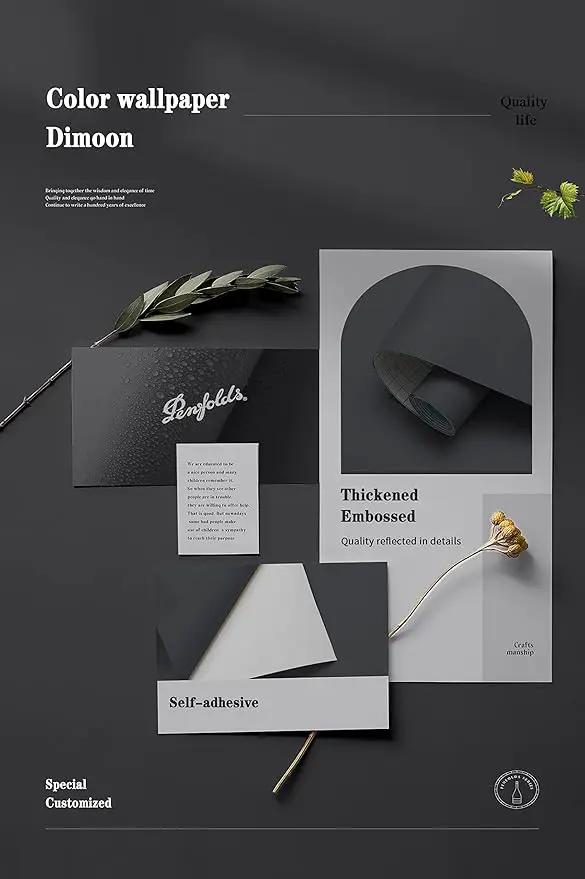 Dimoon 110''x17.7'' Grey Peel and Stick Wallpaper Contact Paper Modern Self Adhesive Wall Paper Removable Renter Friendly Textured Solid Color Shelf Cabinet Vinyl Roll (110''x17.7'',Dark Grey) by GreenHaven Gardens