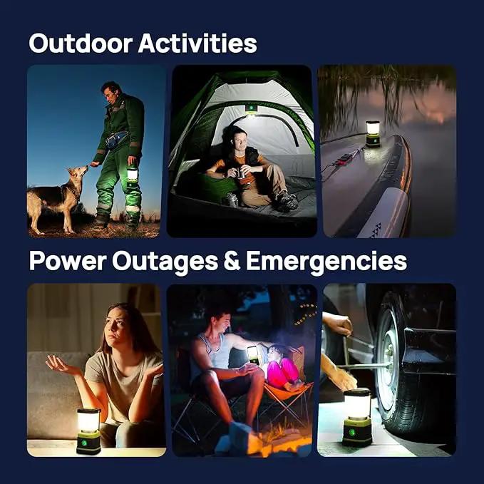 LED Camping Lantern, Consciot Battery Powered Camping Lights, 1000LM, 4 Light Modes, IPX4 Waterproof Tent Lights, Portable Flashlight for Power Outages, Emergency, Hurricane, Hiking, 2-Pack by GreenHaven Gardens