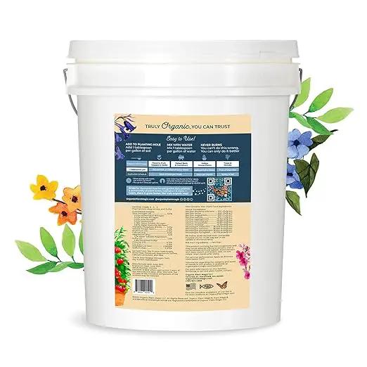 Organic Plant Magic - Truly Organic™ Fast-Acting Soluble Plant Food: All-Purpose Fertilizer Concentrate for All Flower Vegetable Herb Fruit Tree Shrub Container Garden & House Plants [20 lb Bucket] by GreenHaven Gardens