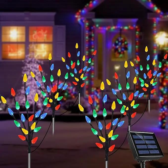 Upgraded 6 Packs 120 LED C6 Solar Christmas Lights, Outdoor Christmas Decorations Yard Lights, 8 Modes Waterproof Christmas Pathway Lights for Christmas Decorations Outdoor Yard Patio Cemetery Grave by GreenHaven Gardens