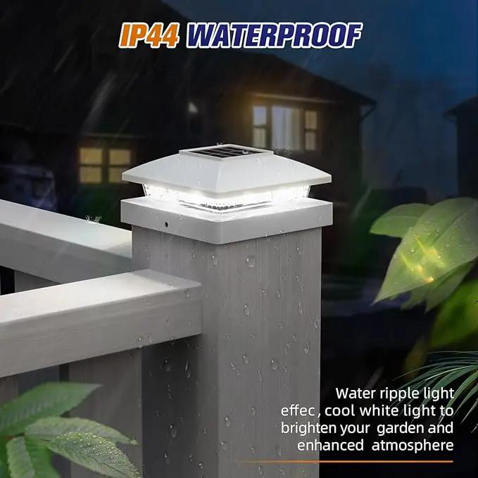 APONUO Solar Post Cap Lights for 4x4 Wood & Vinyl Posts, IP44 Waterproof Cool White LED 4x4 Post Solar Lights, Outdoor Garden Patio Yard Decor, 8 Pack (White) by GreenHaven Gardens