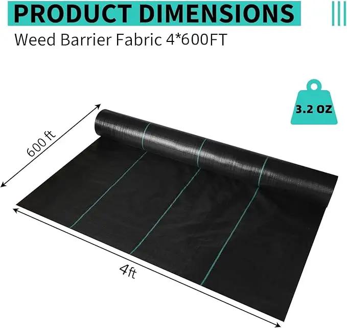 4ftx600ft Heavy Duty Weed Barrier Landscape Fabric – Durable Woven Driveway Garden Cloth for Weed Control, Ground Cover, Landscaping – Long-Lasting Geotextile Fabric – 3.2oz by GreenHaven Gardens