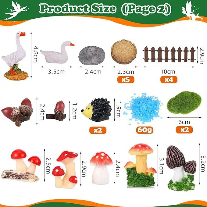 109 Pcs Fairy Garden Accessories Fairy Garden Kit Miniature Fairy Figurines Accessories Fairy Animals Decor Outdoor for DIY Garden Dollhouse by GreenHaven Gardens