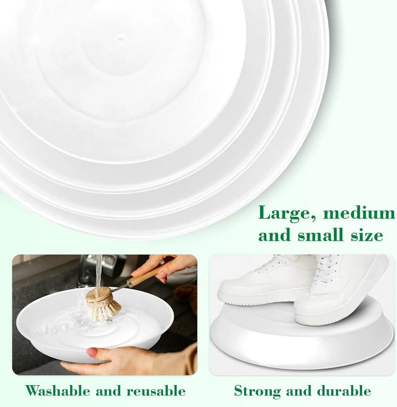 U0U 3 Size Round Stepping Stone Mold,10" 11.4" 12.6" Cement Molds for Concrete,White Plastic Concrete Molds for Casting Garden Pathmate Pavement Precast and Forms Walkway by GreenHaven Gardens