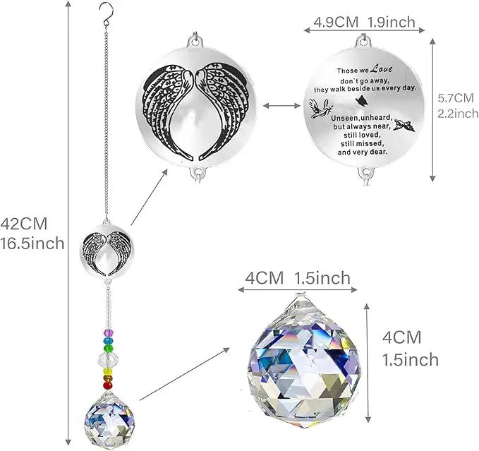 Memorial Gifts Crystal Suncatcher,Unique Sympathy Gifts for Loss of Loved One,Rainbow Maker Bereavement Gifts Box for Loss of Father Mom Dad Son Daughter Husband Brother Grandmother (Wing) by GreenHaven Gardens