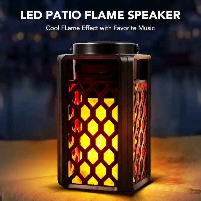 Outdoor Bluetooth Speaker,Wireless Bluetooth Speaker with Torch Light,IP65 Waterproof LED Flame Atmosphere Lantern Speaker for Party Garden Camping Patio Men Women Couples Dads Moms by GreenHaven Gardens