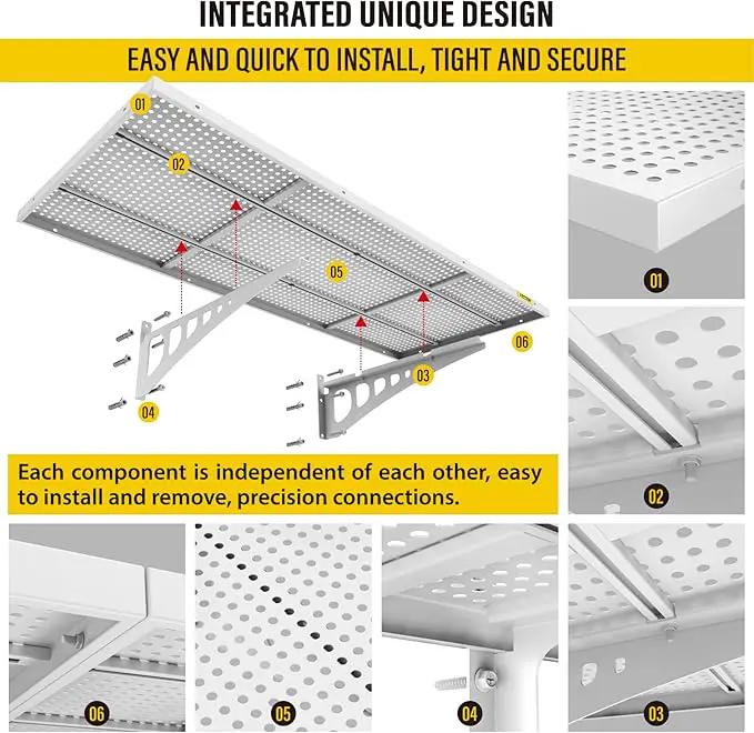 2-Pack 1.64x4ft Adjustable Garage Wall Shelving 560lbs Load Capacity Heavy Duty Wall Mounted Storage Shelf Metal Floating Shelves for Garage(White) by GreenHaven Gardens