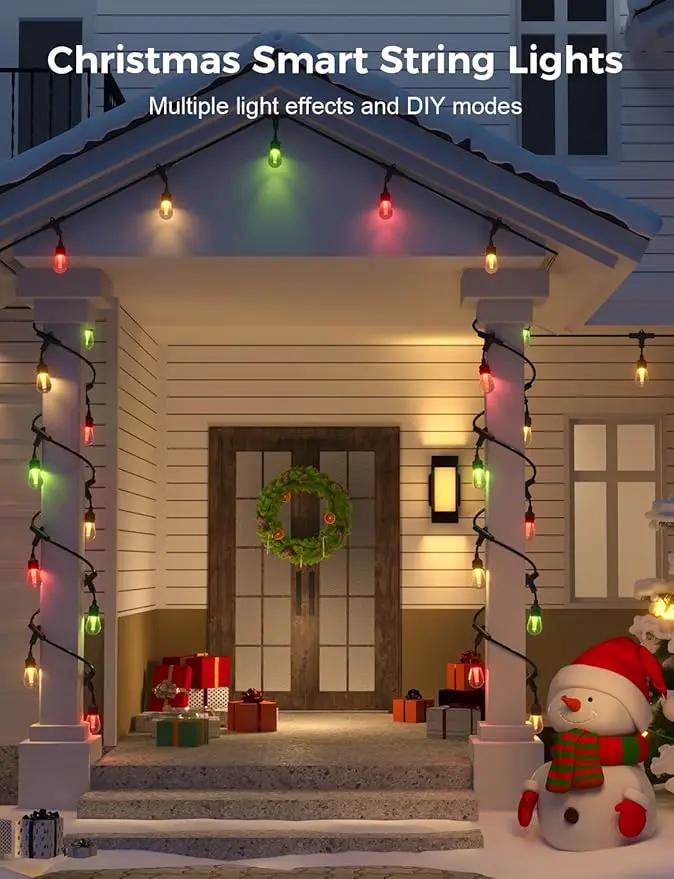 XMCOSY+ Smart Outdoor String Lights, 72.5Ft Patio Lights Waterproof, App Control, Compatible with Alexa, RGBCWIC Color Changing LED String Light for Outside by GreenHaven Gardens