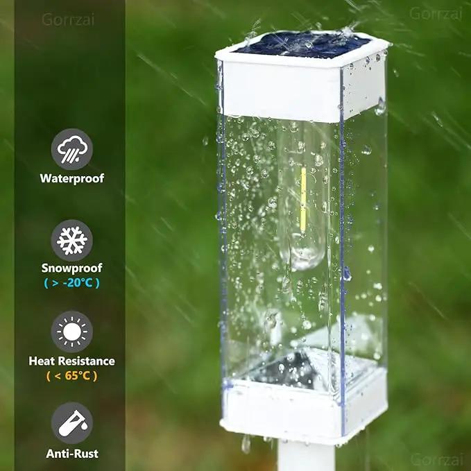 Solar Pathway Lights 8 Pack Solar Outdoor Lights with LED Tungsten Filament Bulb Waterproof Stainless Steel Garden Lighting for Outside Driveway Landscape Lawn Path Christmas (White) by GreenHaven Gardens