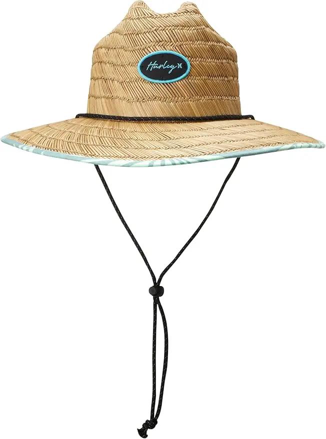 Hurley Women's Straw Hats - Real Straw Hat Medium Brim and Adjustable Chin Strap by GreenHaven Gardens