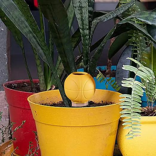 4 Pack Terracotta Watering Spikes, Vacation Self-Watering Planters Devices - Continuous Moisture with Slow Release Watering System - Perfect for Indoor Outdoor Plants (Basketball) by GreenHaven Gardens