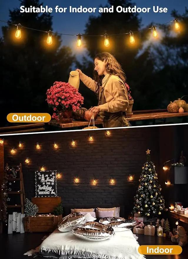 Brightown Outdoor String Lights 35FT with 10+1 Shatterproof Edison Bulbs, Waterproof Hanging Patio Lights Outside for Backyard Deck Garden Party Xmas Decor, 2700K by GreenHaven Gardens