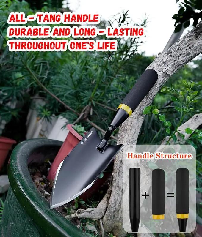 Heavy Duty Gardening Hand Trowel - Carbon Steel Garden Trowel with Rubberized Handle, Ideal for Soil Planting, Digging, Transplanting by GreenHaven Gardens