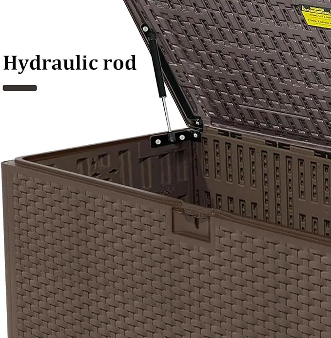 180 Gallon Pro Outdoor Storage Box Waterproof Lockable Resin Deck Box Large, Patio Storage Bin for Pool Accessories Cushion Furniture, Garden Tools, UV-Resistant Outside Delivery Brown by GreenHaven Gardens