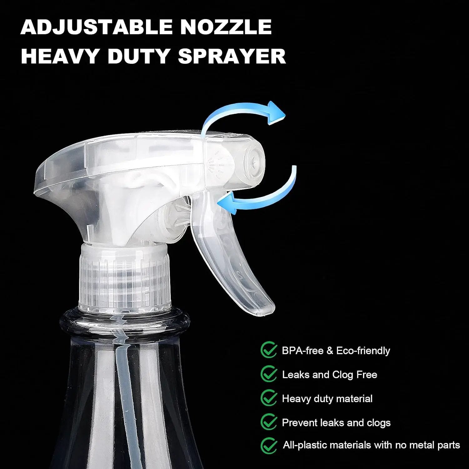 Plastic Spray Bottles Empty Spray Bottle 28.4oz Heavy Duty Spraying Bottles Mist/Stream Water Bottle for Cleaning Solutions, Plants, Pet, Essential Oils, Hair (Clear2) by GreenHaven Gardens