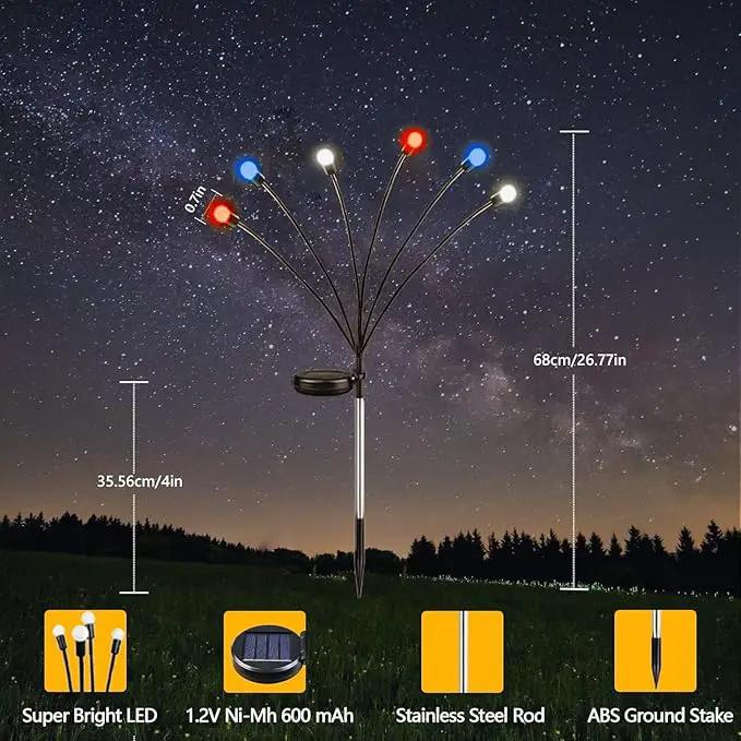 Albelt 2024 6pack Solar American Flag Lights - Solar Firefly Lights Outdoor 36LED Waterproof of The United States for Memory Day, Independence Day, National Day Decoration (Red+White+Blue) by GreenHaven Gardens