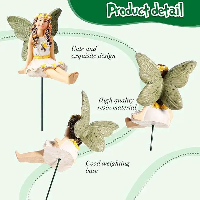 Bucherry 12 Pieces Garden Mini Fairies Figurines Miniature Fairy Sculpture Decoration Tiny Garden Accessories for Home Outdoor Yard Lawn Flower Pot Decor(Elegant) by GreenHaven Gardens