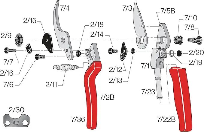 Felco F7 Pruning Shears – 26" Swiss-Made Garden Clippers with Rotating Handle for Reduced Fatigue | Hand Pruners for Gardening | Garden Tool Cutter with Precision Bypass Blade, Aluminum Handles by GreenHaven Gardens