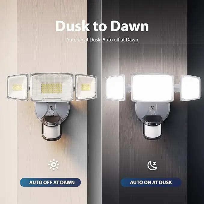 Onforu 75W LED Motion Sensor Outdoor Lights, Dusk to Dawn Flood Light Outdoor Motion Sensor, Hardwired Security Light Floodlights Outside 7500LM 6500K Daylight IP65 Waterproof (Gray) by GreenHaven Gardens