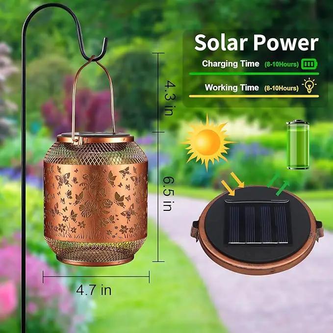 Solar Lanterns Outdoor Waterproof Christmas Birthdays Gifts for Women Mom Grandma Butterfly Garden Decor Metal Hanging Solar LED Lights for Patio(Butterfly Swarm) by GreenHaven Gardens