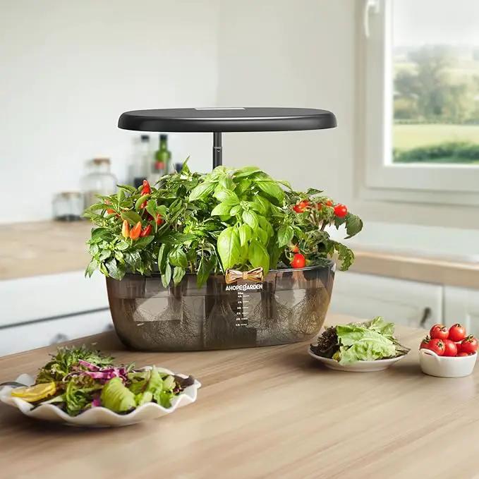 Ahopegarden Indoor Garden Hydroponics Growing System: 12 Pods Plant Germination Kit Garden Kit Growth Lamp Countertop with LED Grow Light Hydrophonic Planter Grower Harvest Vegetable Lettuce by GreenHaven Gardens