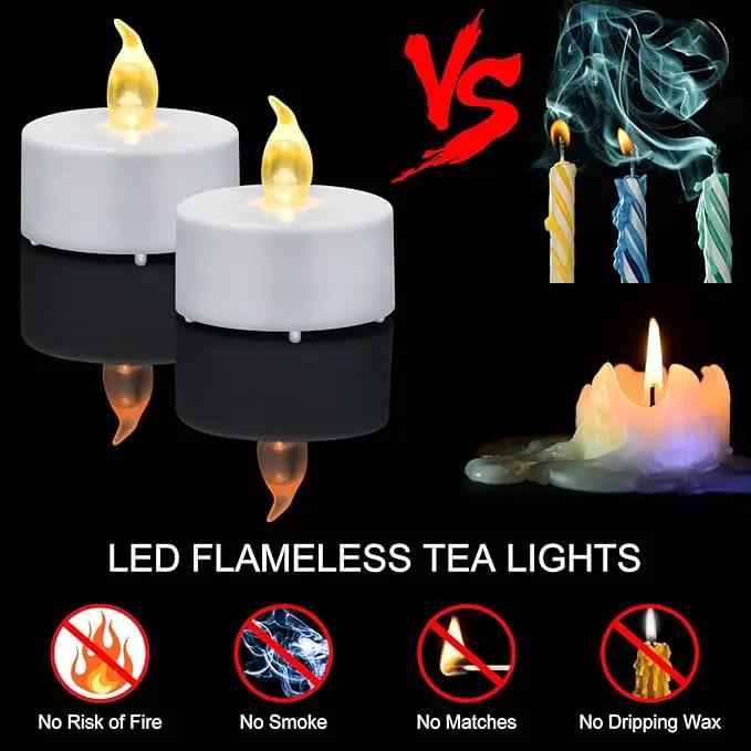 Tea Light Candles with Remote Control,24pack Flickering Flameless LED Candle,Long Lasting 400+Hours,Battery Operated with Timer for Home Decoration Seasonal &Festival Celebration WarmYellow by GreenHaven Gardens