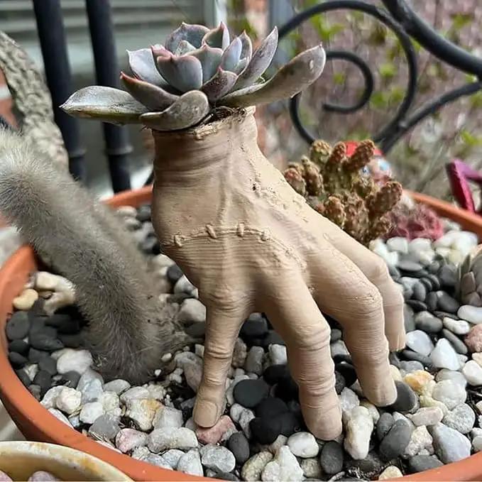 TAYASH Funny Horror Hand Concrete Flower Pot, Spooky Succulent Planter, Outdoor Garden Decor, Halloween Home Decor, Housewarming Gift by GreenHaven Gardens