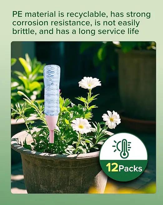 12 Packs Self Watering Planter Drip, Automatic Drip Irrigation Stakes with Adjustable Valve, Adjustable Water Flow System, Self Watering Planter Insert Devices for Indoor and Outdoor Plants by GreenHaven Gardens