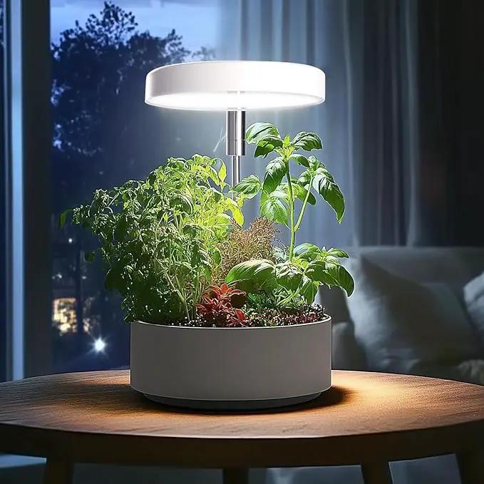 Grow Lights for Indoor Plants Small Potted - Full Spectrum, Auto 3/9/12H Timer, 10-Level Dimming & Adjustable Height - Compact Grow Light for Succulents, Herbs, Foliage in Home/Office (White,3PACKS) by GreenHaven Gardens