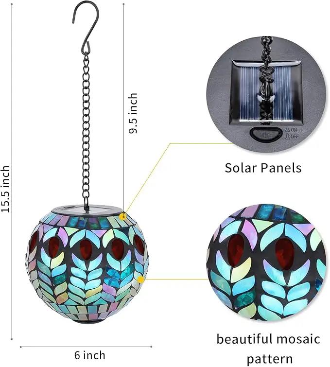 VCUTEKA Hanging Solar Lanterns Mosaic Solar Lights with Hook Up, Outdoor Garden Lights Decor for Yard Tree Fence Patio by GreenHaven Gardens
