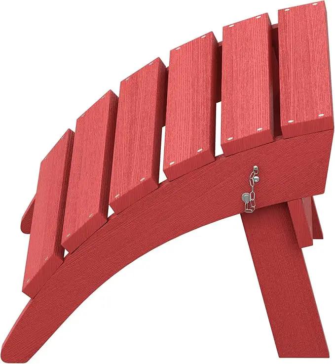 SERWALL Folding Adirondack Footrest, All Weather Adirondack Ottoman Without Assembly, Red by GreenHaven Gardens