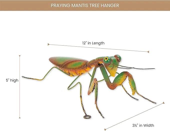Bits and Pieces - Praying Mantis Tree Hanger - Yard Decorations - Whimsical Tree Sculpture - Outdoor Garden Peeker Tree Hugger Yard Art - 12"x 5"x 3½" by GreenHaven Gardens