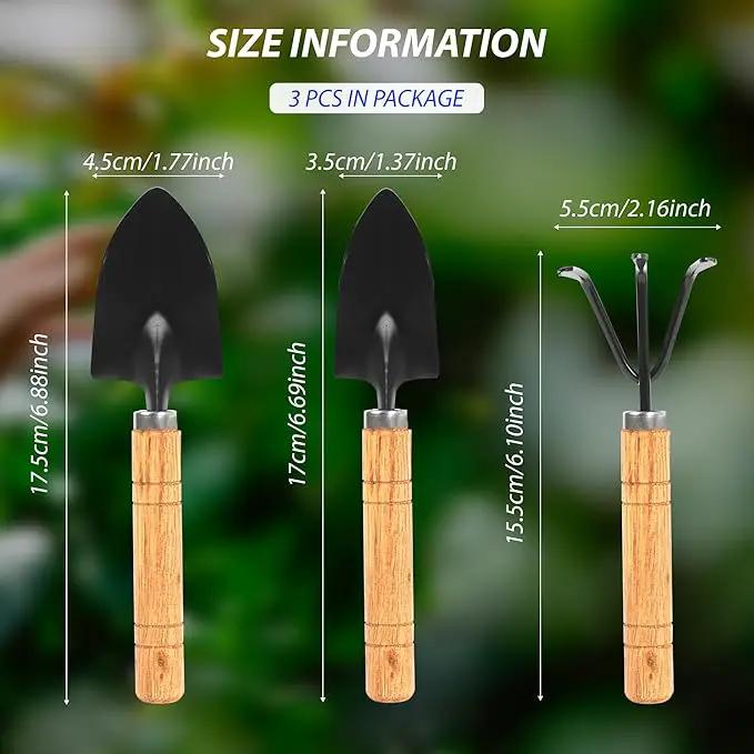 Gardening Tool Set:3 Small Garden Tool, Garden Spade Hand Shovel,Shovel, Trowel and rake. Garden Spade Hand Shovel, Weeding, and Transplantation by GreenHaven Gardens