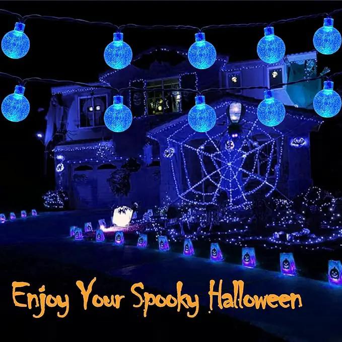 Blue 2-Pack 100 LED 64FT Crystal Globe Solar Christmas Lights, Outdoor Waterproof Solar String Lights with 8 Lighting Modes, Solar Outdoor Decorations for Tree Garden Patio Party Wedding Christmas by GreenHaven Gardens