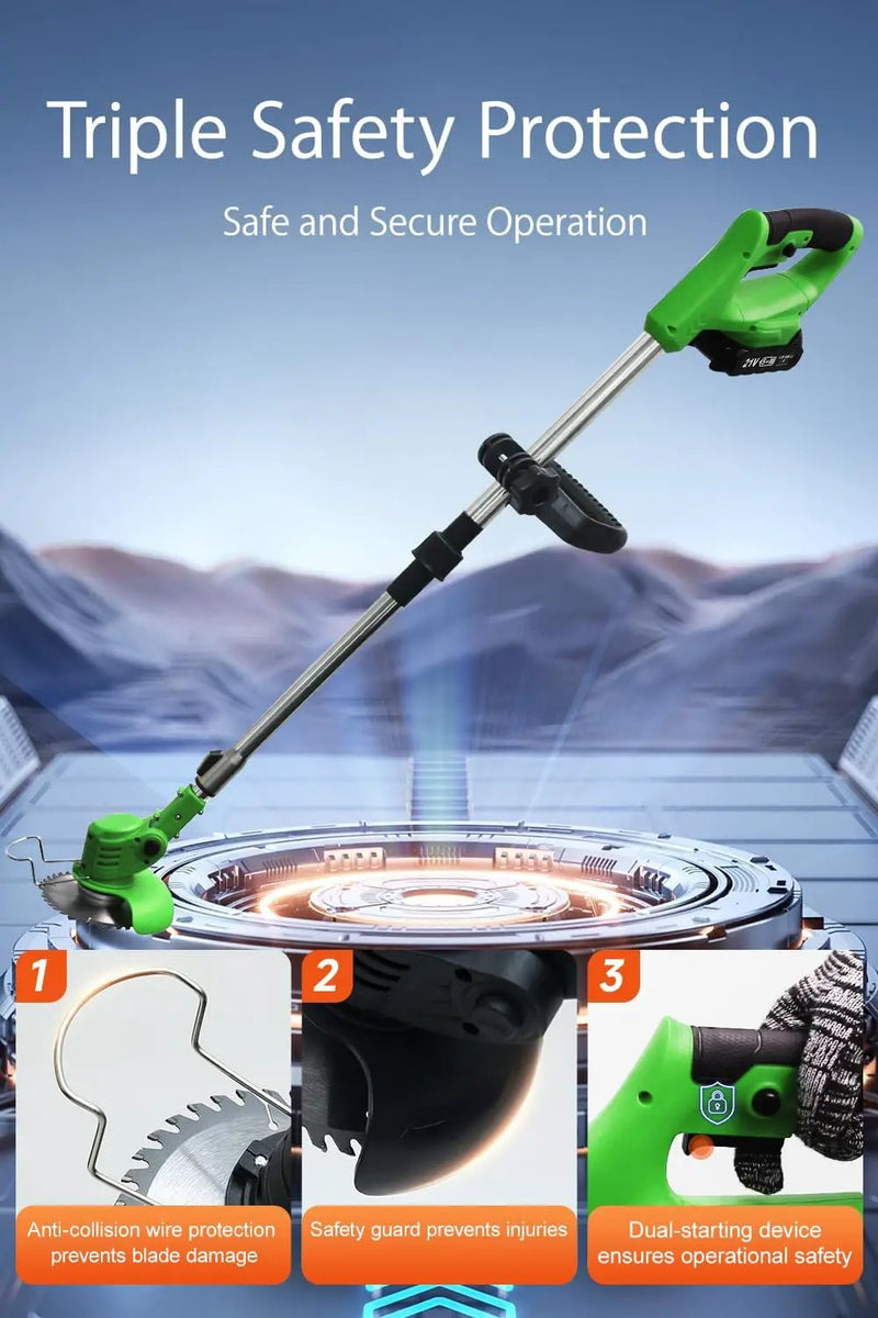 Cordless Weed Wacker,Electric Weed Eater,2 Batteries,Grass Trimmer Cordless,Weed Erimmer Green GCJ by GreenHaven Gardens