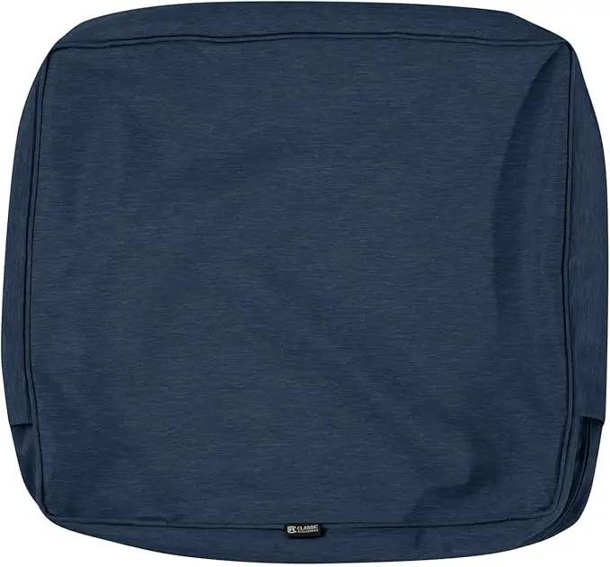 Classic Accessories Montlake Water-Resistant 23 x 20 x 4 Inch Patio Lounge Back Cushion, Heather Indigo Blue, Outdoor Loveseat Cushions by GreenHaven Gardens