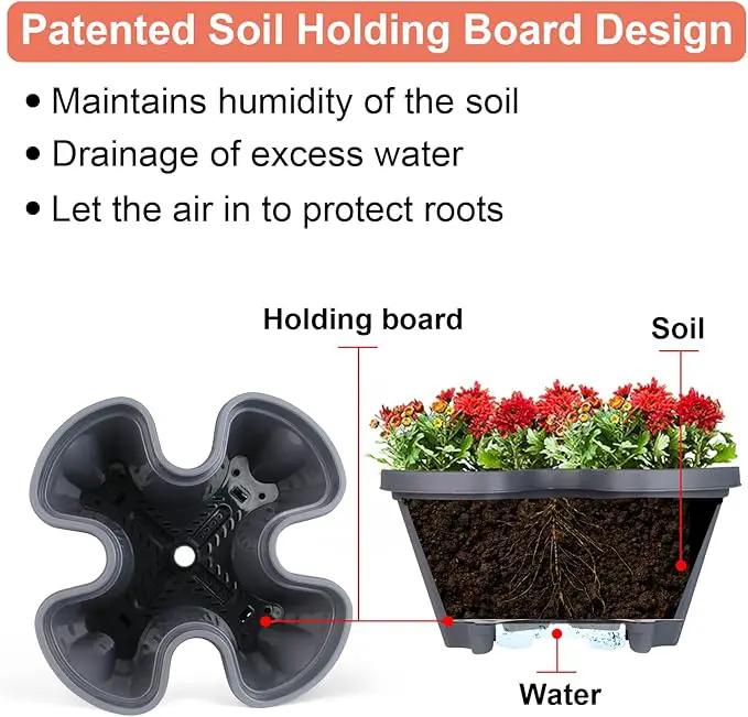 Vertical Planter 4 Tier Stackable Planters Garden Planters Strawberry Herb Flower and Vegetable Planter Indoor Outdoor Gardening Pots with Removable Wheels and Tools by GreenHaven Gardens
