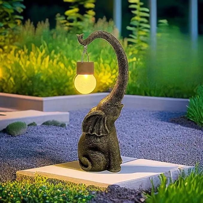 Elephant Statue Solar Garden Decor with Glass Ball Lights,Outdoor Elephant Decor for Birthday Gifts Women, Garden, Patio, Yard, Lawn by GreenHaven Gardens